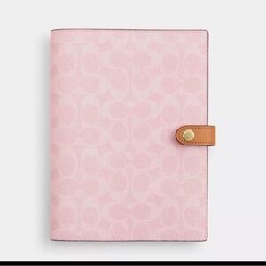 Coach Powder Pink Notebook In Signature Canvas